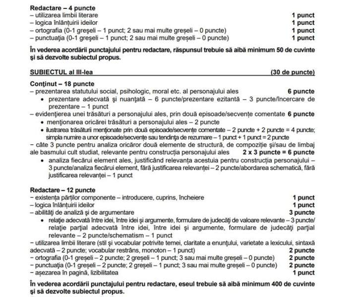 Bacalaureat 2026. Baremul de corectare la Limba și literatura română