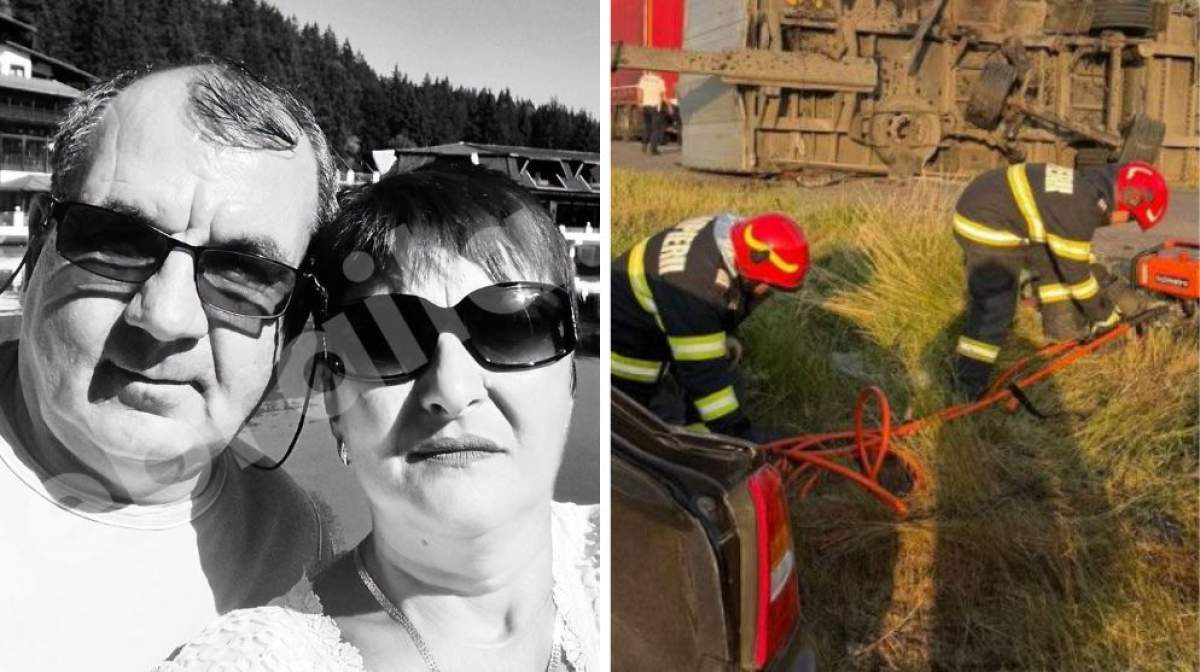 Colaj foto cu victimele accidentului din Brăila și mașina lor devastată