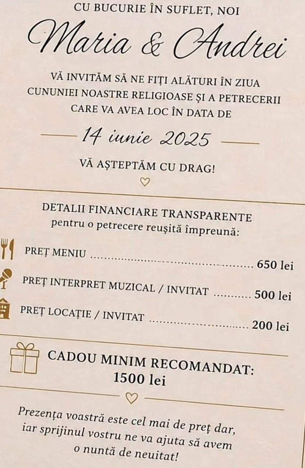 Invitație de nuntă