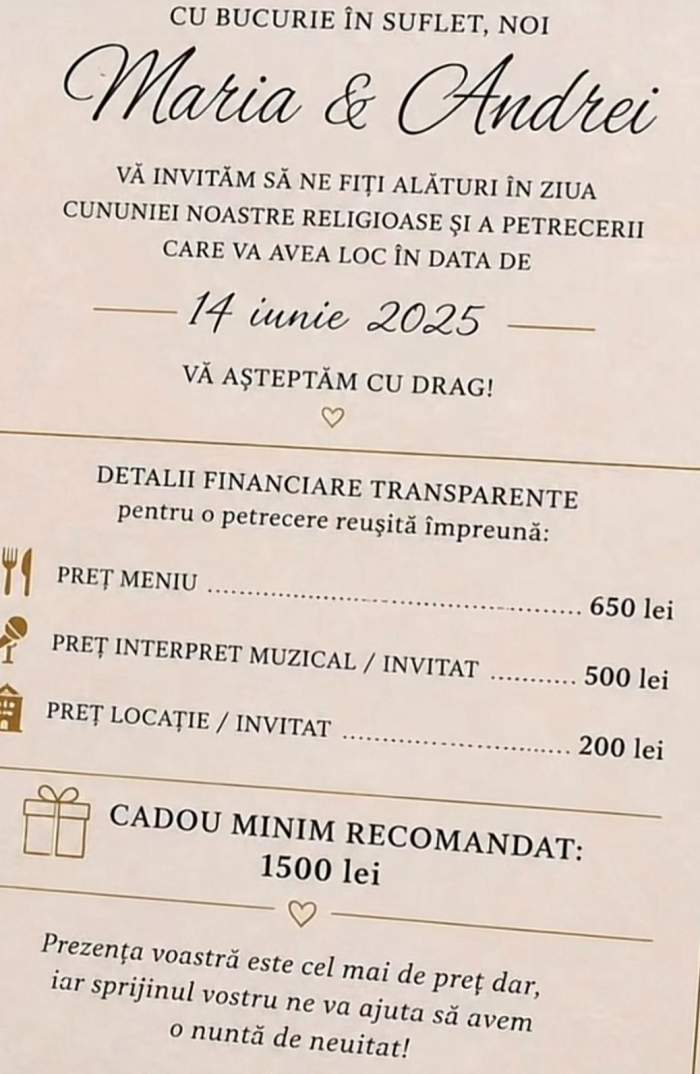 Invitație de nuntă