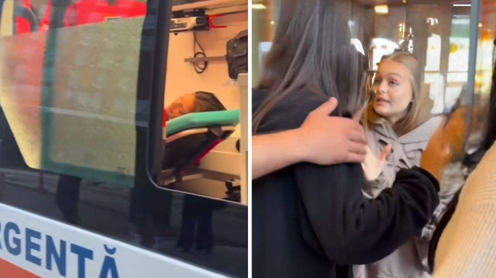 Colaj foto cu Andreea Bostănică în ambulanță și bătaia cu familia Iulianei Beregoi