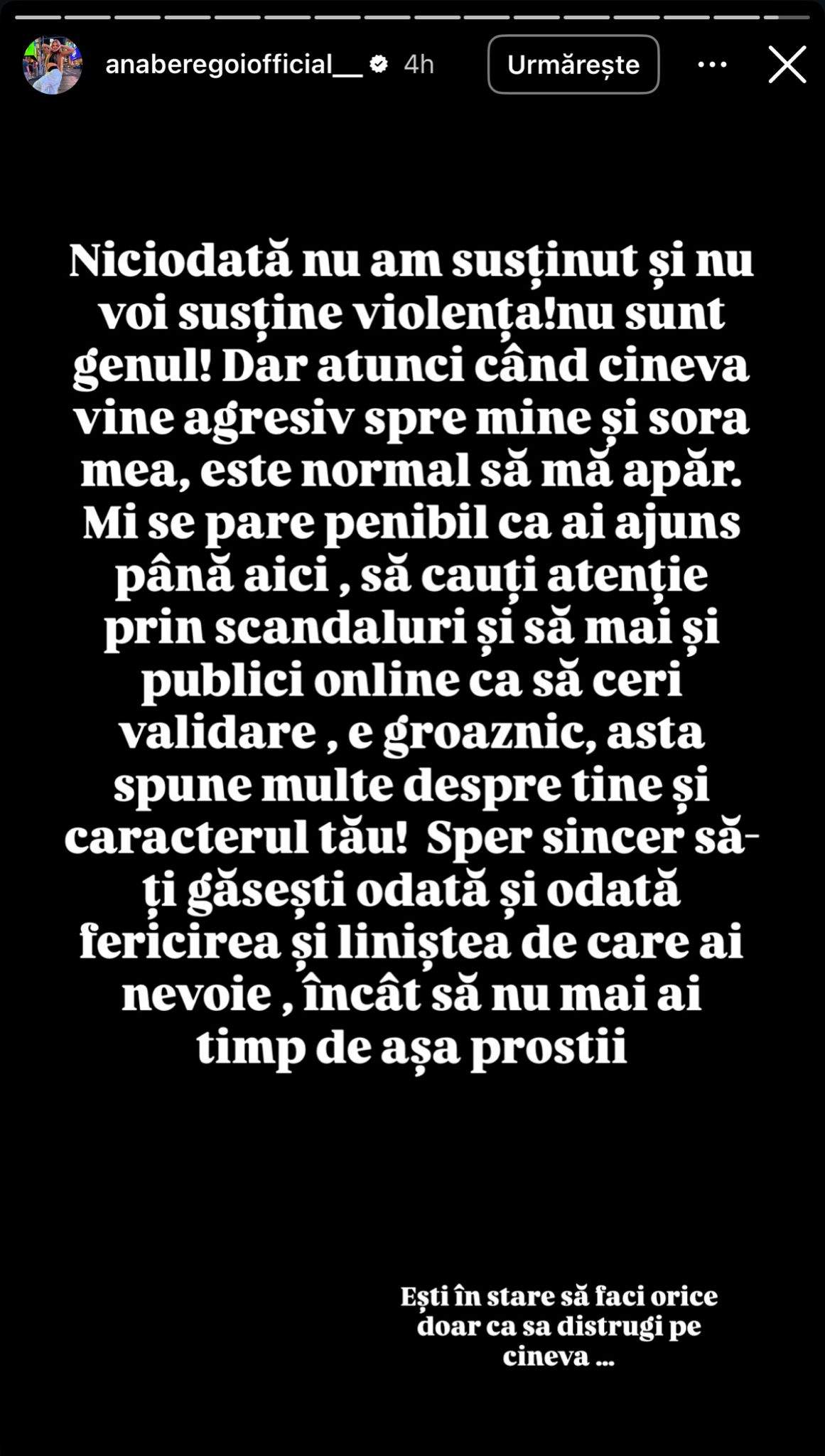 Mesajul Anei Beregoi
