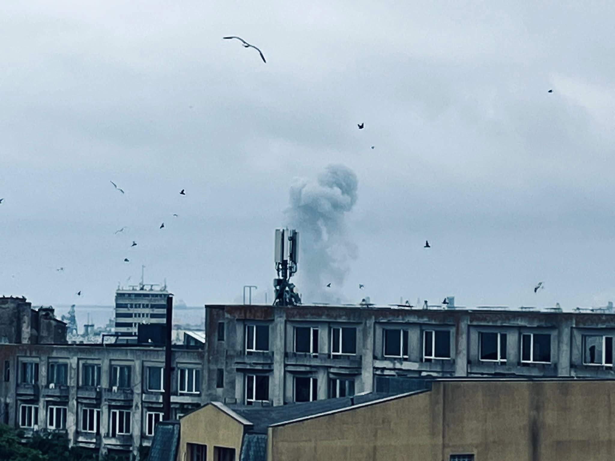 Fum în urma exploziei din Constanța