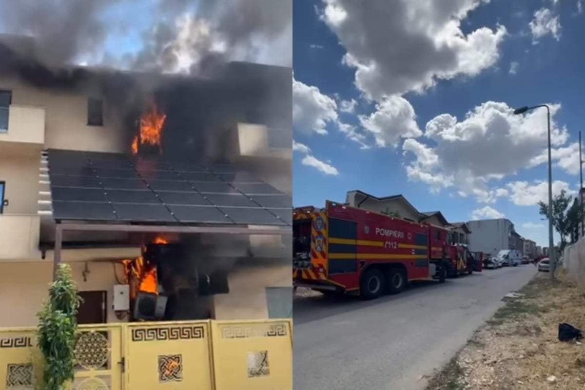 Incendiu puternic în Constanța! Flăcările s-au extins după ce au cuprins un panou electric