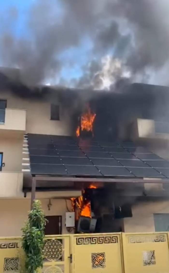 Incendiu puternic în Constanța! Flăcările s-au extins după ce au cuprins un panou electric
