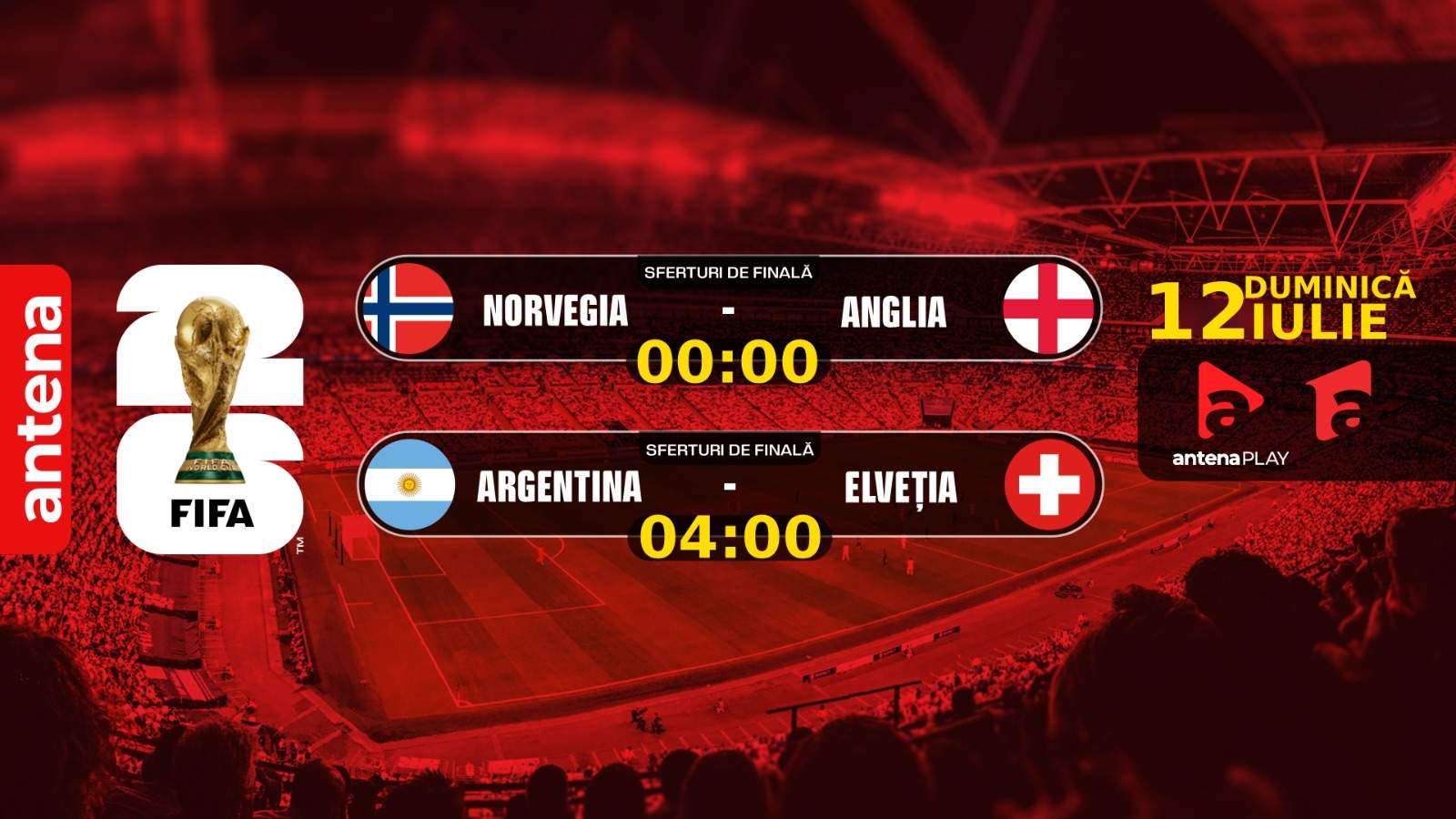 Spania, cea de-a doua echipă calificată ȋn semifinalele Campionatului Mondial 2026, ȋn cea de-a 30-a zi, lider de audienţă la Antena 1