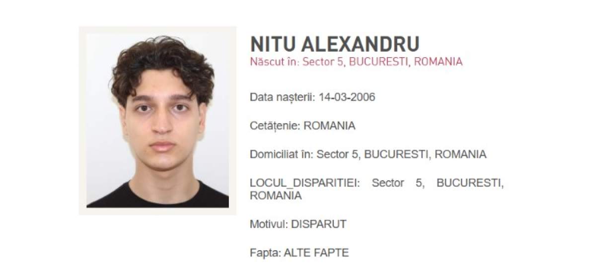 Alexandru, tânărul căutat de 2 săptămâni, a fost găsit mort. Ar fi recurs la un gest extrem într-o pădure