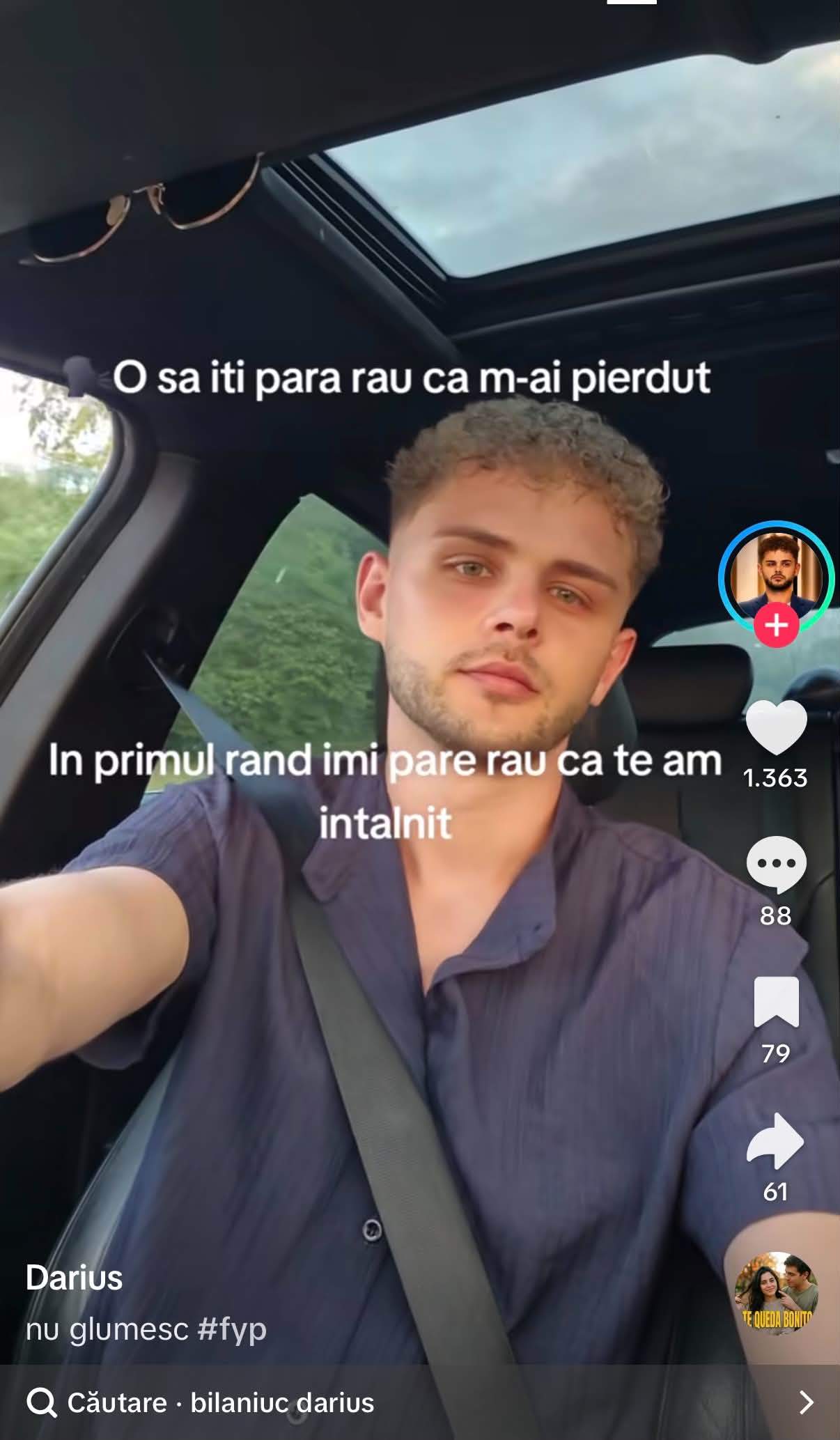 Darius de la Mireasa, cuvinte grele după despărțirea de Daniela. Ce mesaj a transmis fostul concurent