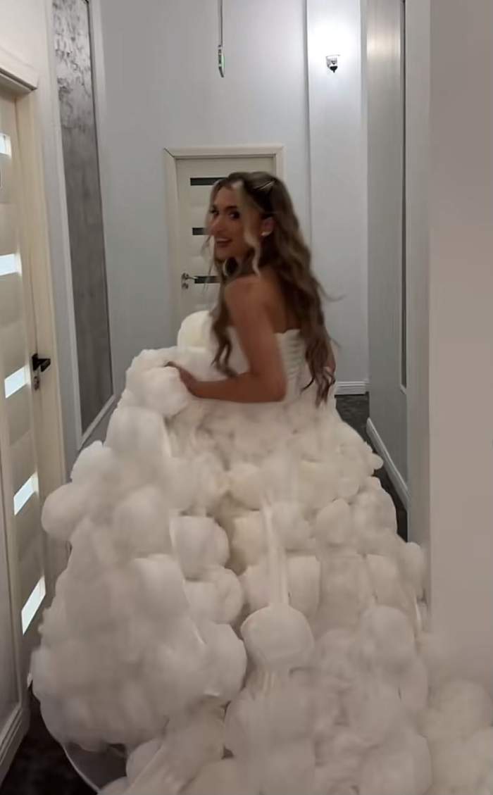 Daria Cuflic în rochie de mireasă