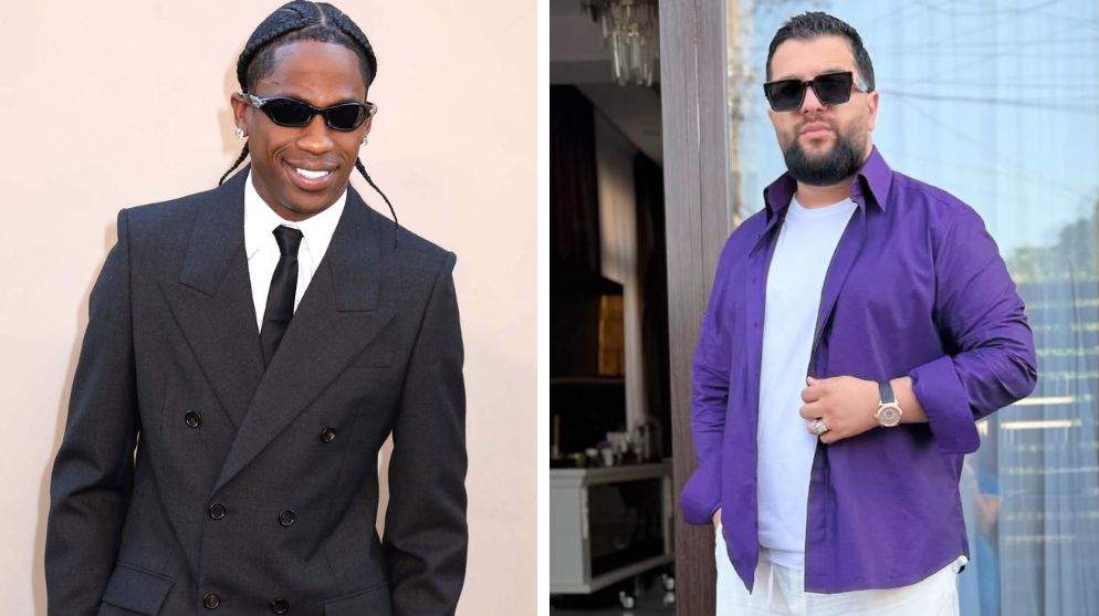 Colaj foto cu Travis Scott și Tzancă Uraganu