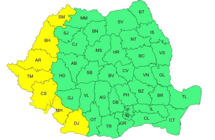 Alertă de caniculă în șapte județe din România. Unde va fi cald și unde va ploua în următoarele trei zile | HARTA