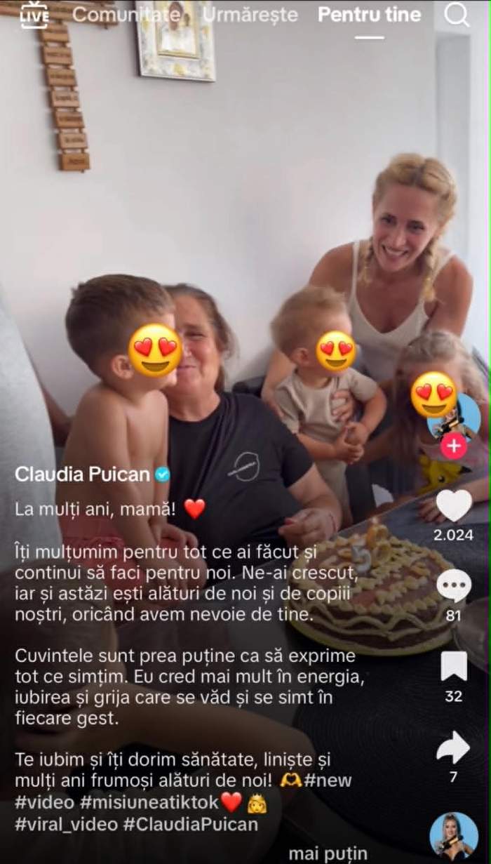 Cum arată mama Claudiei Puican. Imagini rare publicate de artistă