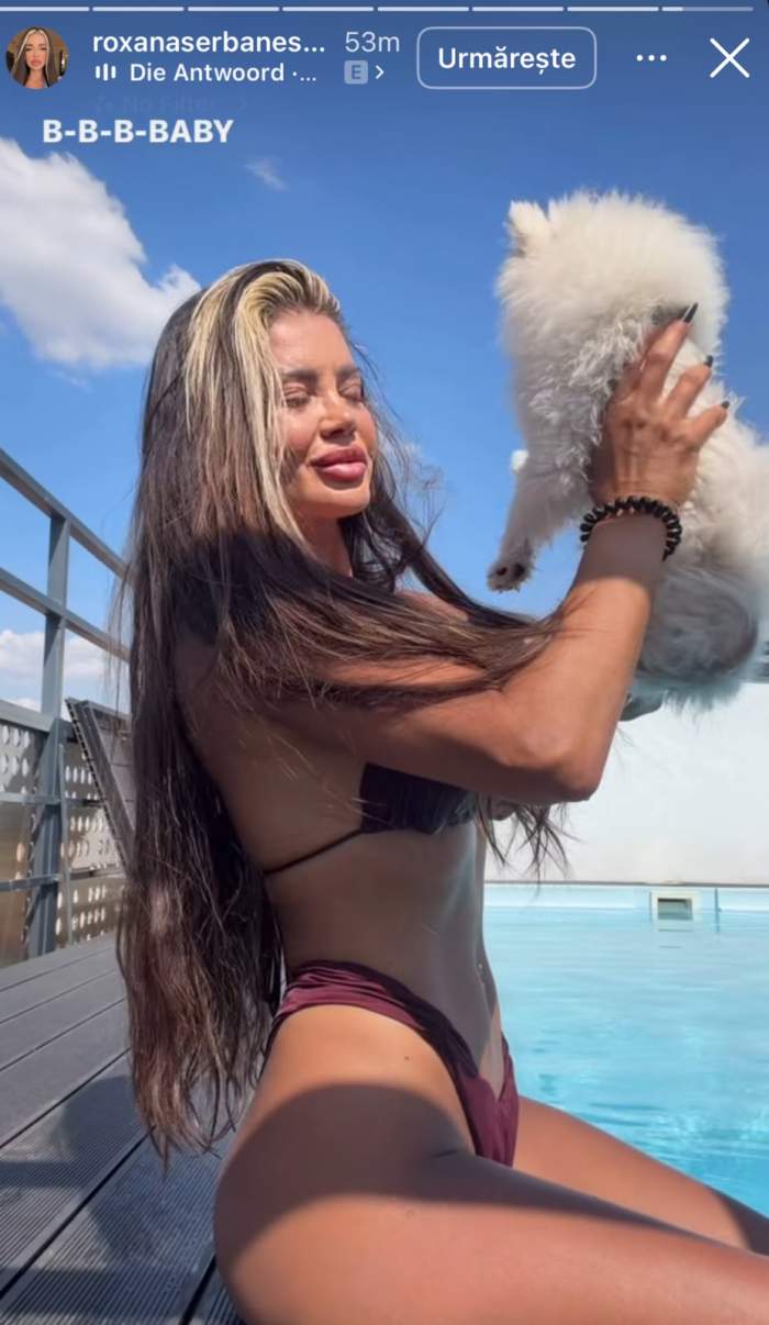 Roxana Șerbănescu, la piscină