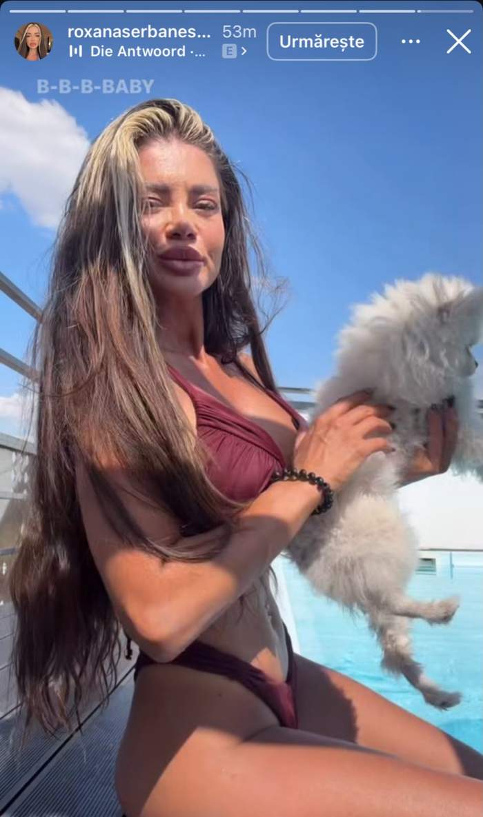 Roxana Șerbănescu, la piscină