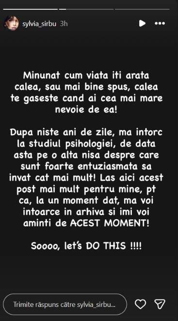 Reapariția care i-a surprins pe fani. Sylvia Sîrbu a făcut un anunț neașteptat: „Viața îți arată calea”