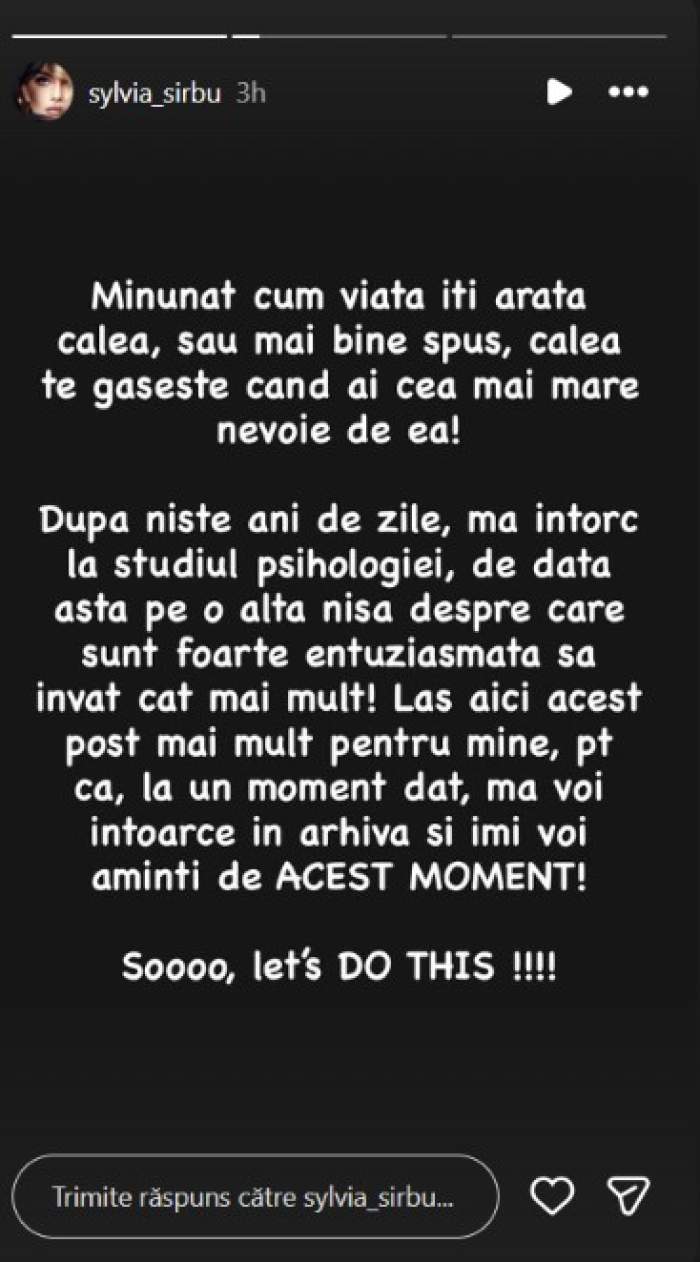 Reapariția care i-a surprins pe fani. Sylvia Sîrbu a făcut un anunț neașteptat: „Viața îți arată calea”
