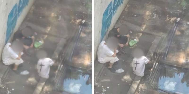 Imagini îngrijorătoare în plină zi, în București. Mai mulți tineri, surprinși într-o zonă dintre blocuri. Locatarii cer intervenția autorităților
