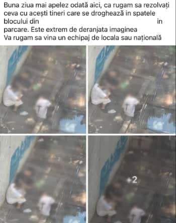 Imagini îngrijorătoare în plină zi, în București. Mai mulți tineri, surprinși într-o zonă dintre blocuri. Locatarii cer intervenția autorităților