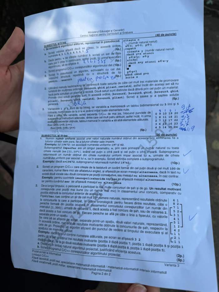 Bacalaureat 2026. Ce subiecte au fost la proba la alegere a profilului