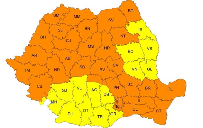 Alertă de vreme extremă în toată România! Meteorologii au emis cod galben de ploi, vijelii și grindină | HARTA