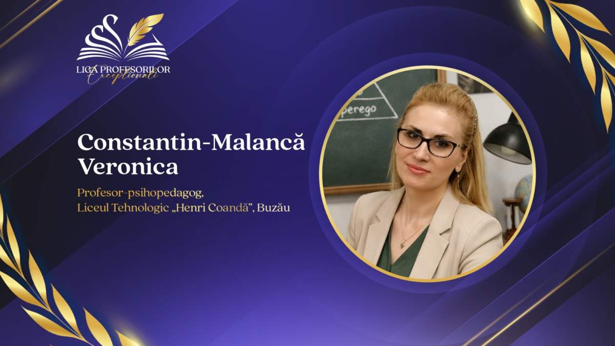 Veronica Malanca - profesoara care a transformat cabinetul de consiliere în spațiu dedicat adolescenților vulnerabili este finalistă a campaniei „Liga Profesorilor Excepționali”