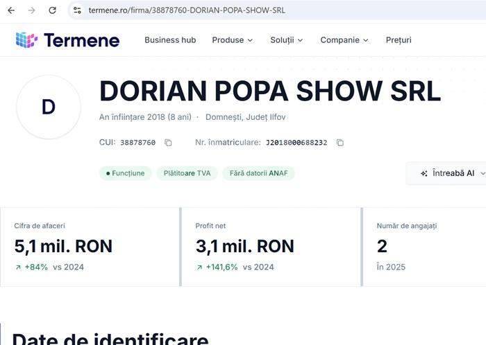 EXCLUSIV | Suma incredibilă câștigată de Dorian Popa! Se plânge că n-are bani pentru curent...