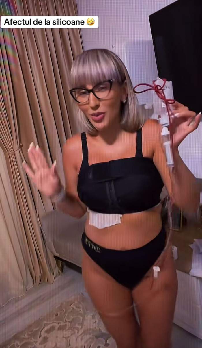 Dana Roba, apariție neașteptată în lenjerie intimă și cu perfuzia în mână! Nici nu ai zice că s-a operat recent