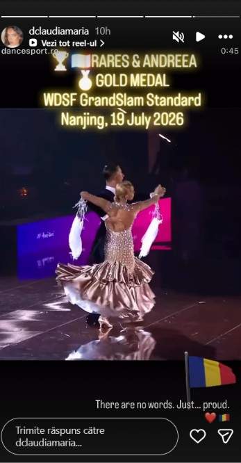 Mesajul iubitei lui Rareș Cojoc, după ce acesta a devenit iar campion. A câștigat medalia de aur alături de Andreea Matei în China