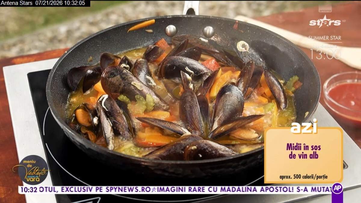 Rețeta lui Horia Manea de midii în sos de vin alb. Un preparat perfect pentru vară