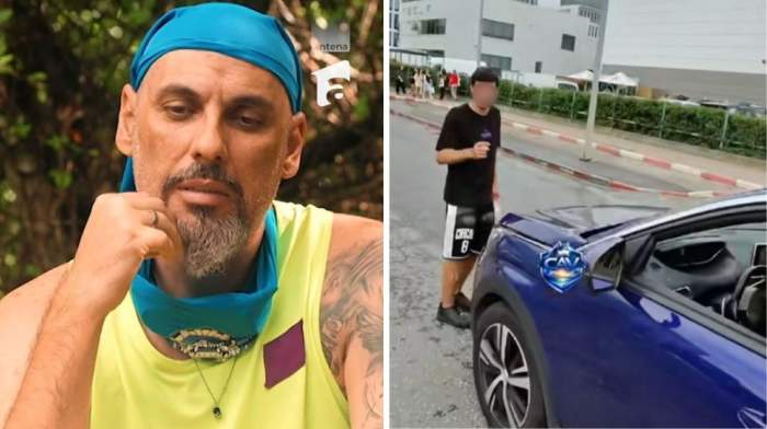Colaj foto cu CAV și tânărul care încerca să se arunce în fața mașinilor