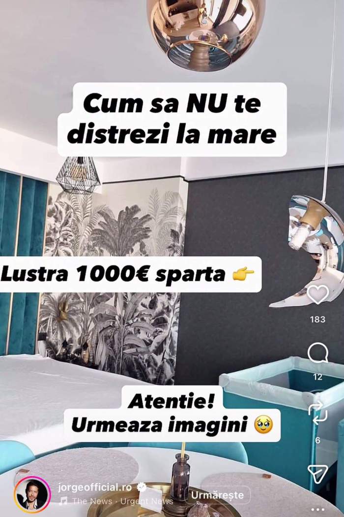 Jorge a depus plângere la poliție, după ce apartamentul i-a fost distrus. Pagubele se ridică la câteva mii de euro