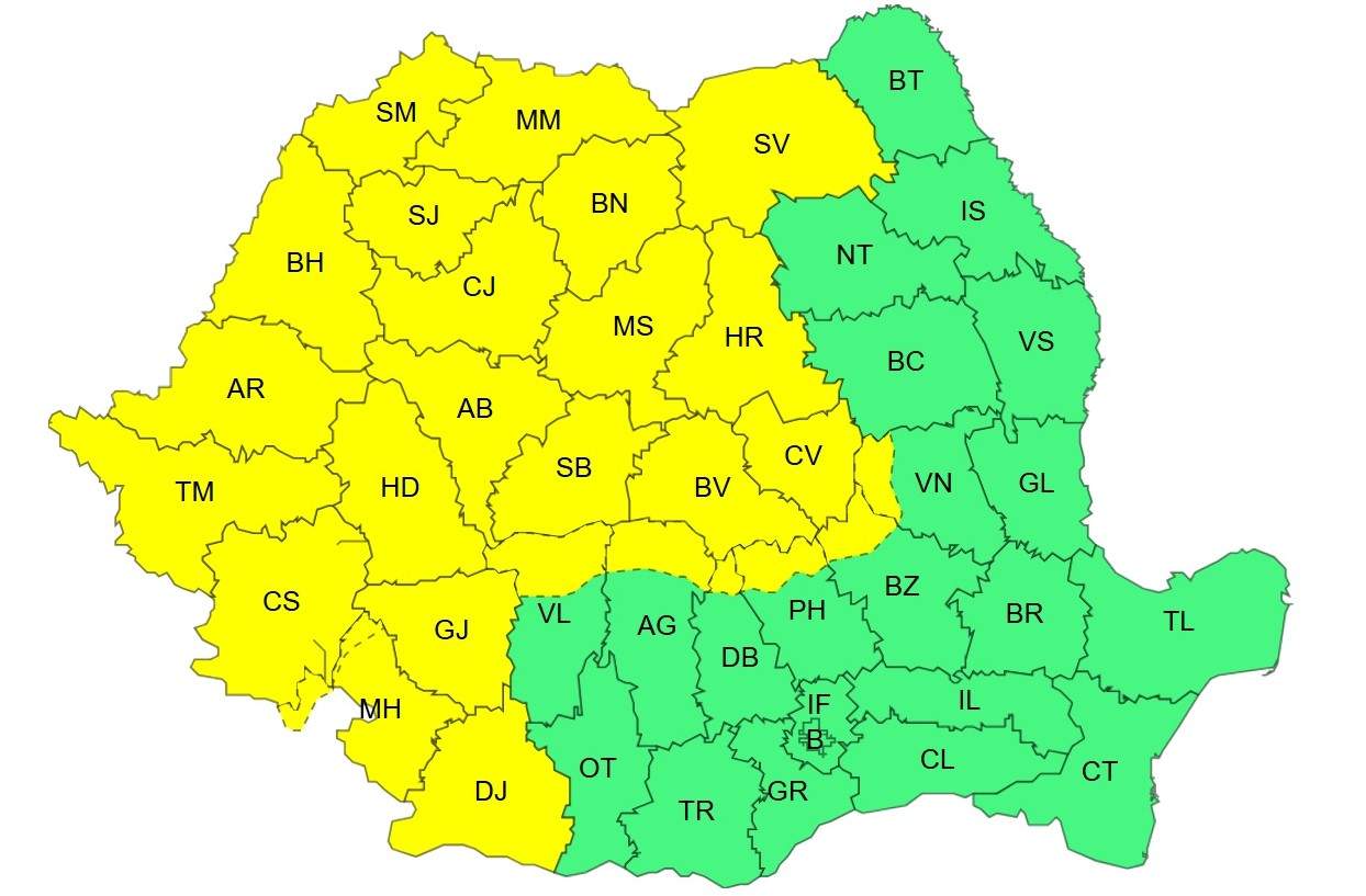 harta județelor afectate