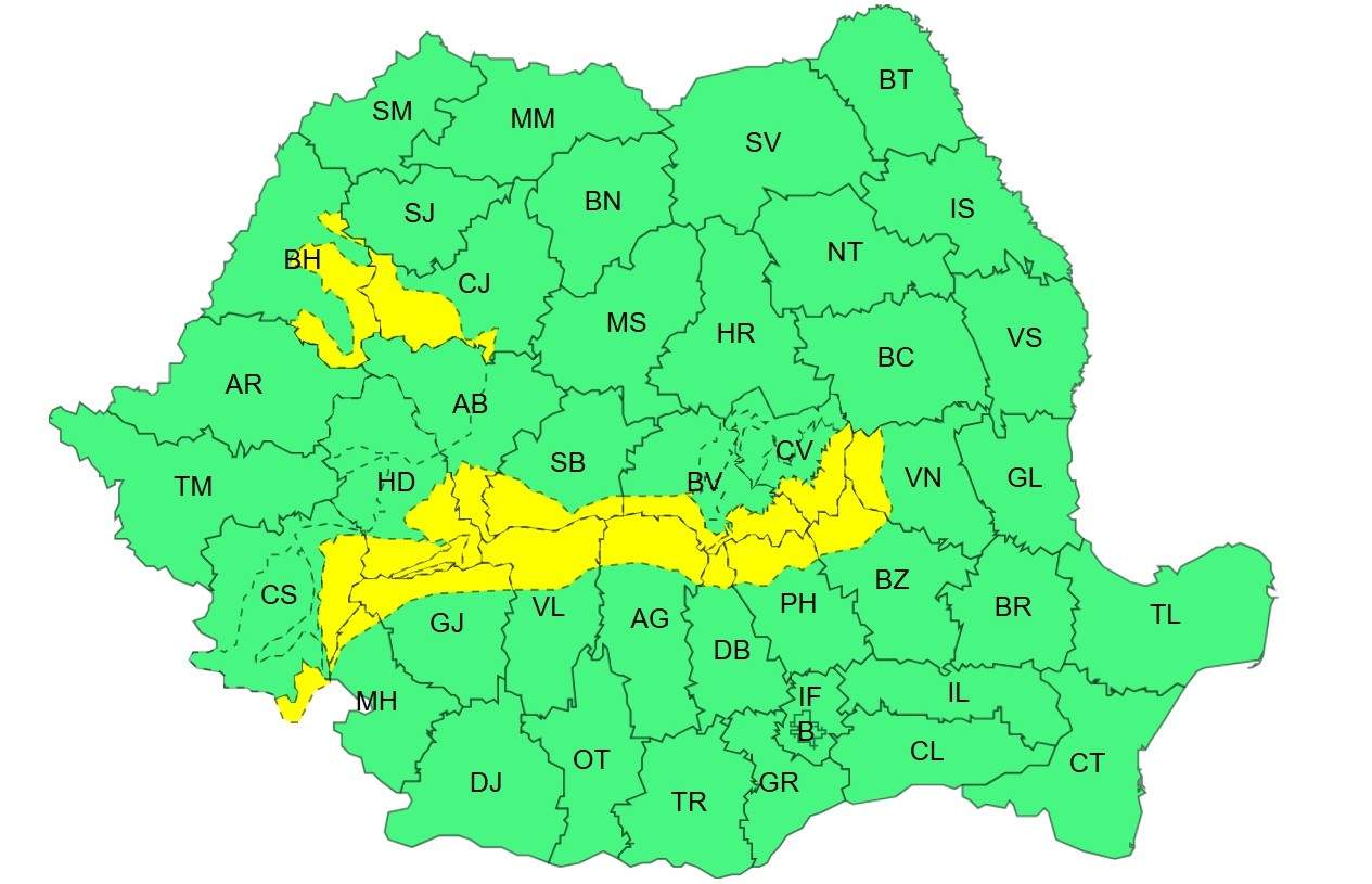 harta județelor afectate