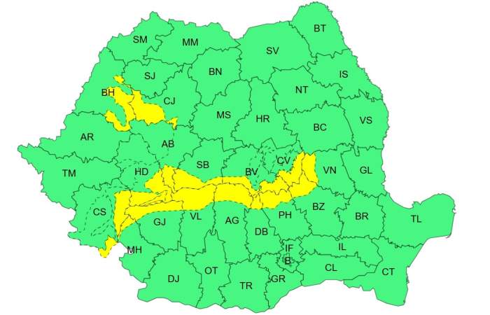 harta județelor afectate