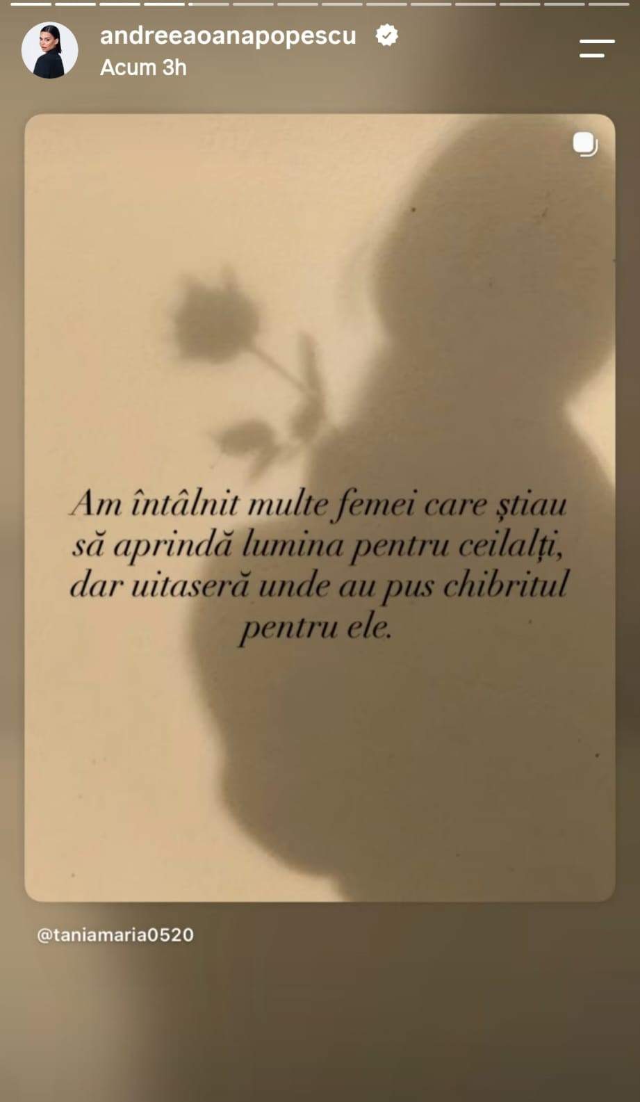 mesajul Andreei Popescu