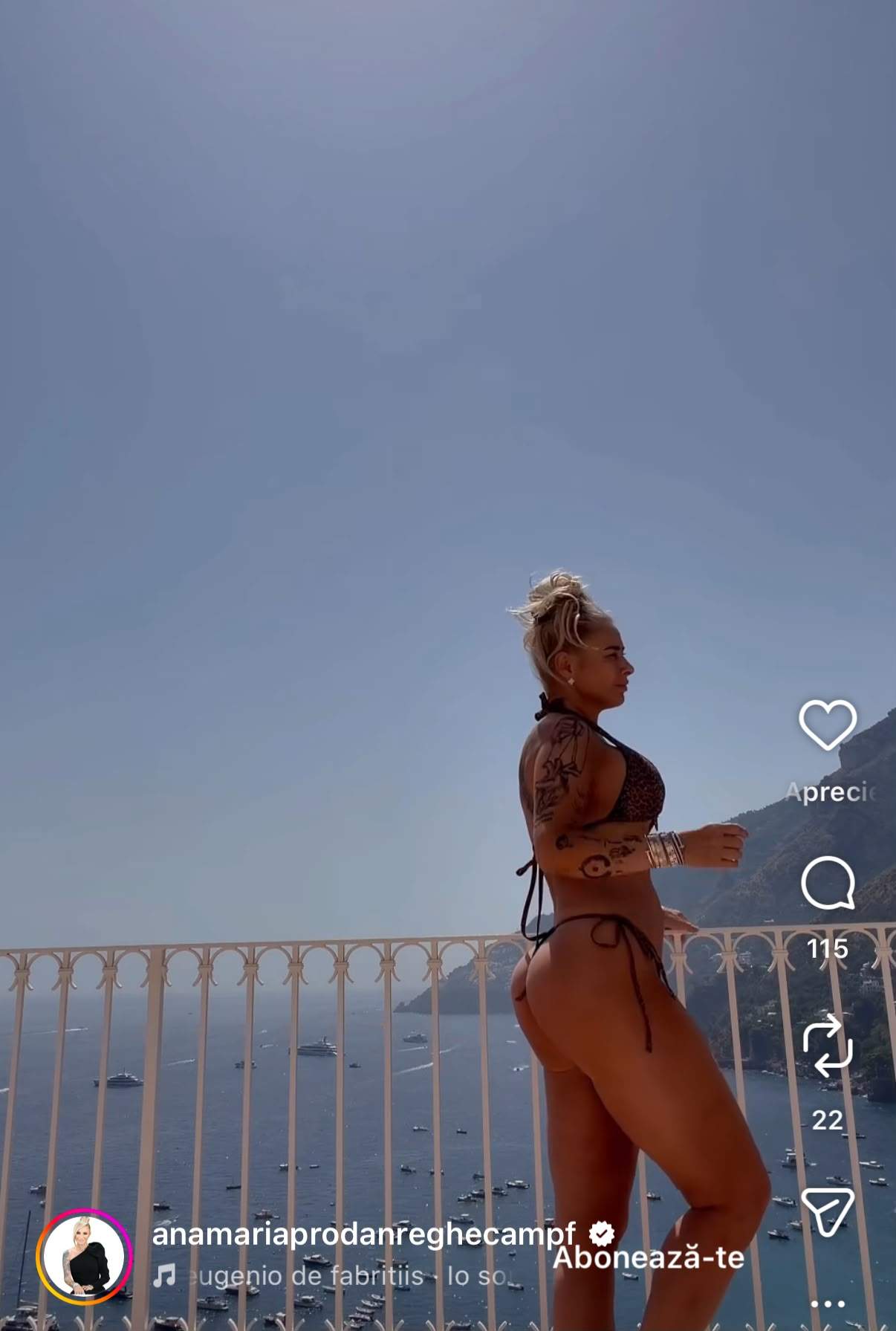 Anamaria Prodan, în costum de baie