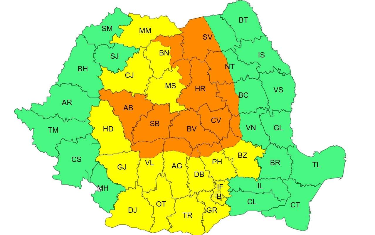 harta județelor afectate