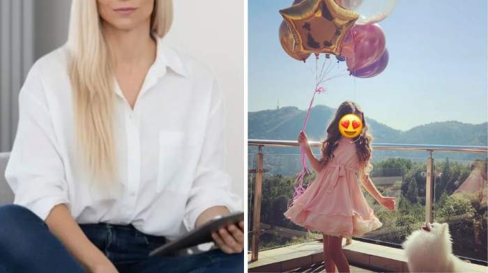 Colaj foto cu Crina Coliban și fiica ei