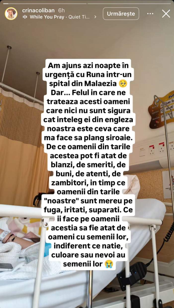 Mesajul scris de Crina Coliban