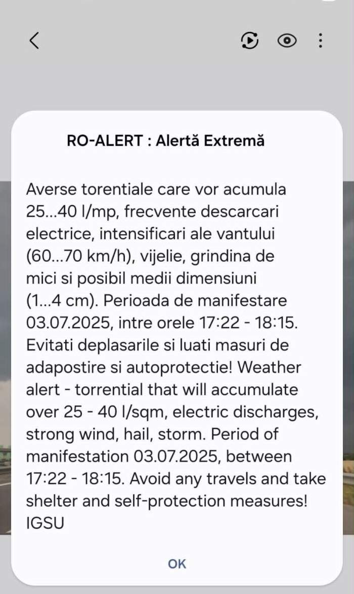 Cod roșu de furtună! A fost emis RO - Alert. Pe A3 se circulă cu dificultate | VIDEO