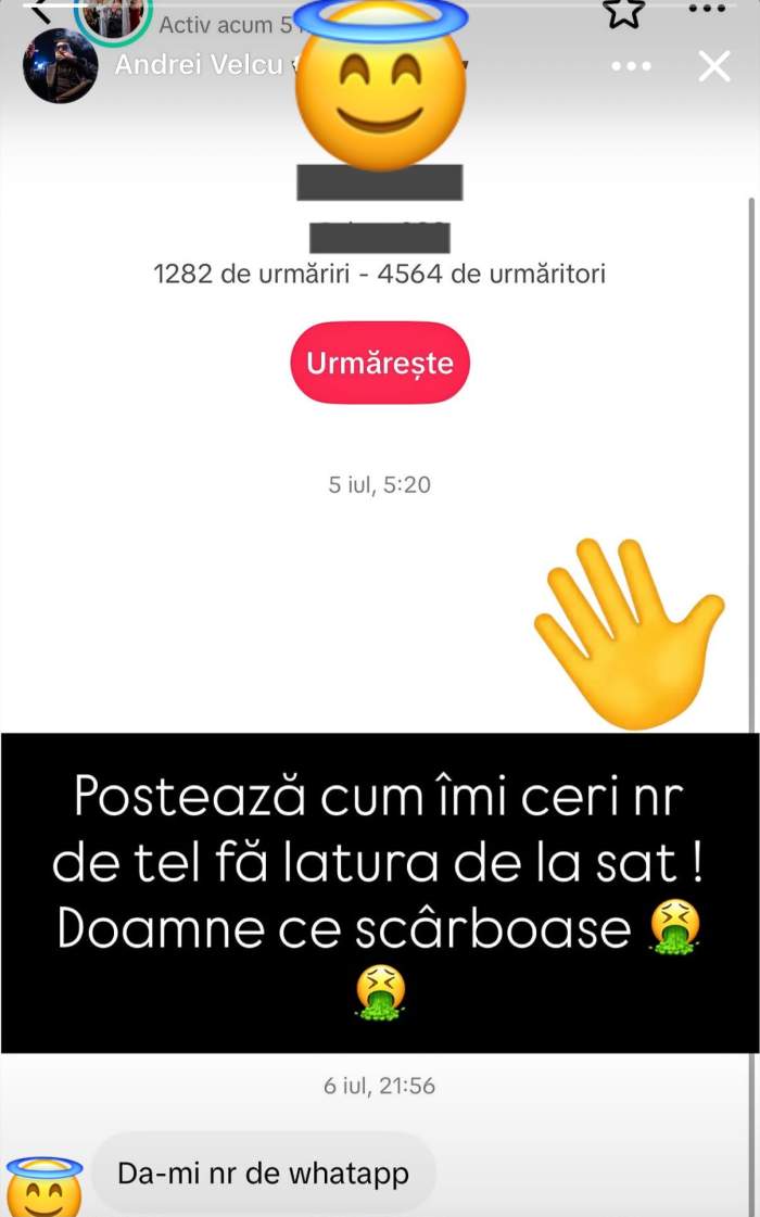 Captură cu mesaje