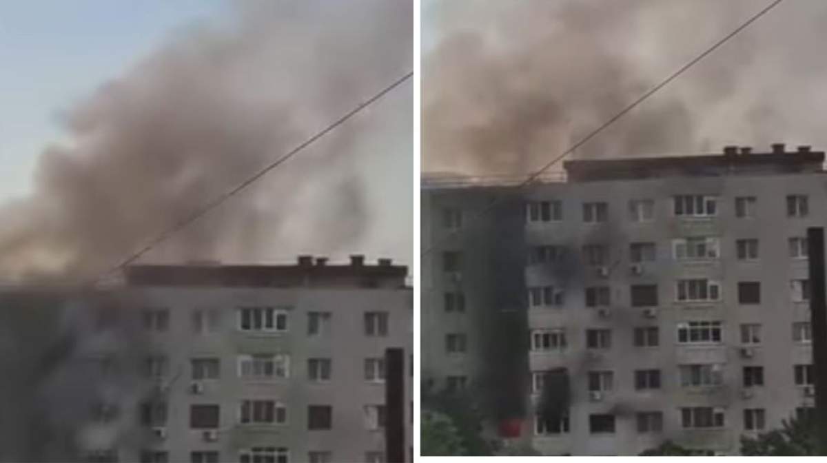 Blocul în care s-a produs un incendiu