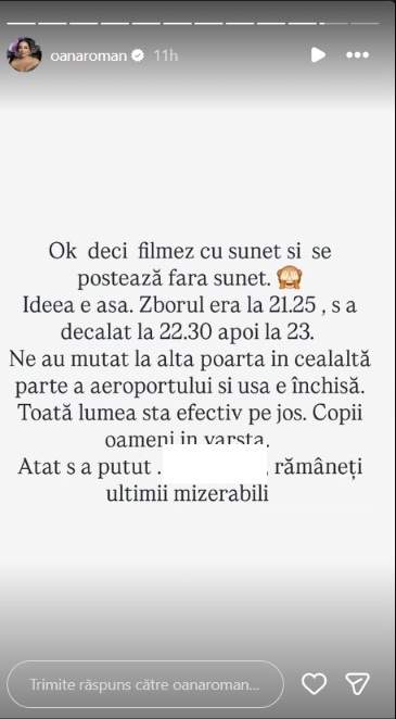 Oana Roman, probleme la întoarcerea din vacanță. A rămas blocată în aeroport. Ce a pățit