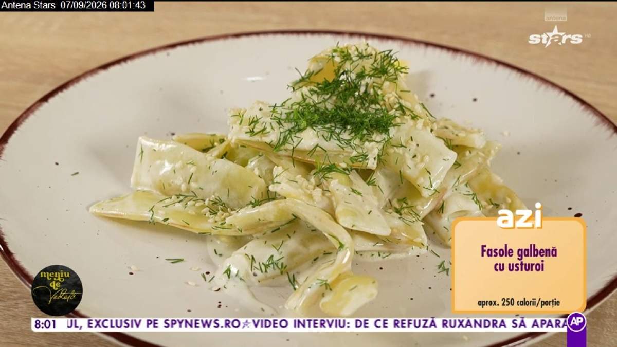 Fasole galbenă cu usturoi după rețeta lui chef Horia Manea de la Meniu de vedetă
