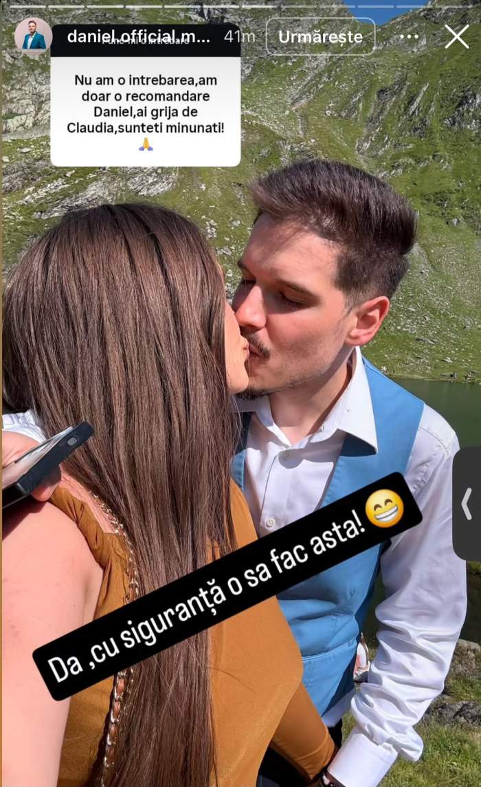 Claudia și Daniel, sărutându-se
