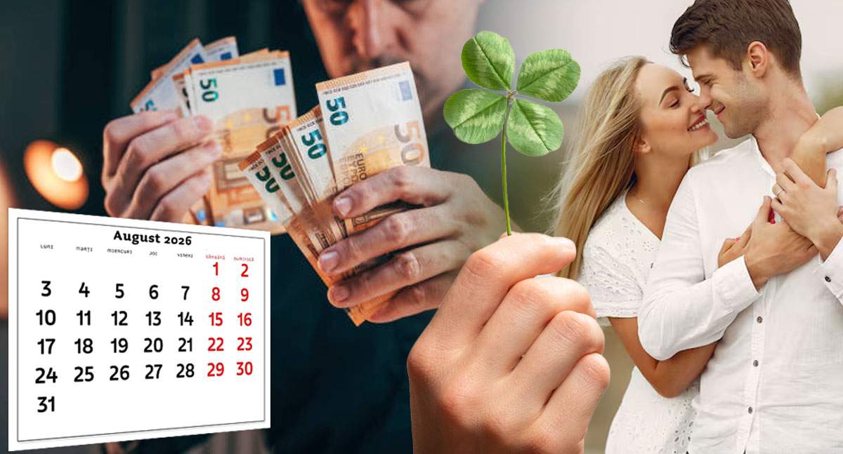Zile norocoase în august 2026. Când vin banii și când se aprinde scânteia în dragoste