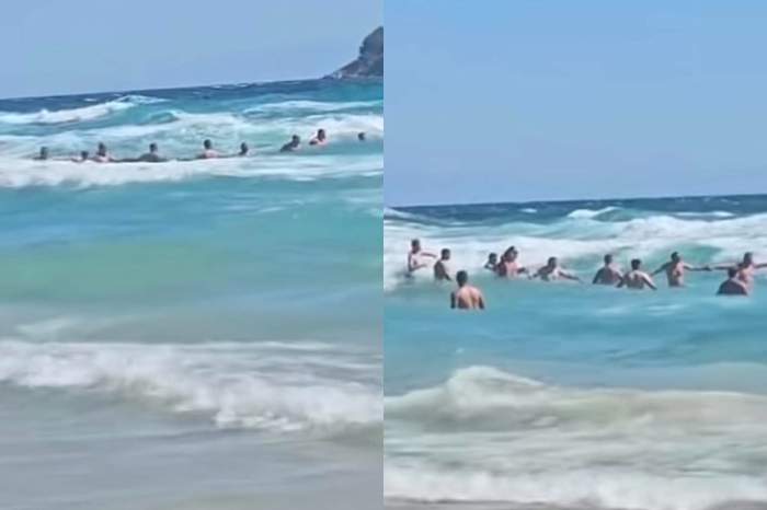 Scene impresionante în Grecia! Românii au făcut un lanț uman în apă pentru a salva o persoană de la înec