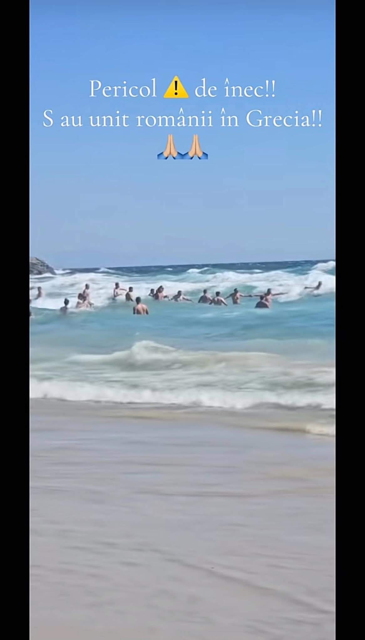 Scene impresionante în Grecia! Românii au făcut un lanț uman în apă pentru a salva o persoană de la înec