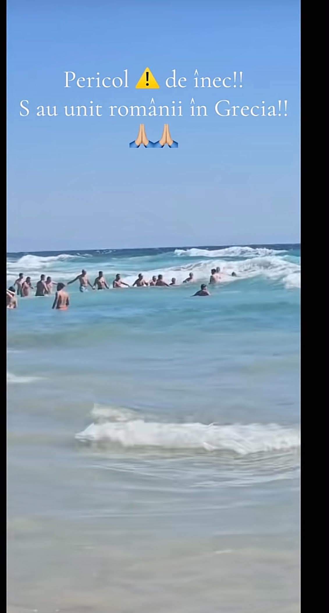 Scene impresionante în Grecia! Românii au făcut un lanț uman în apă pentru a salva o persoană de la înec