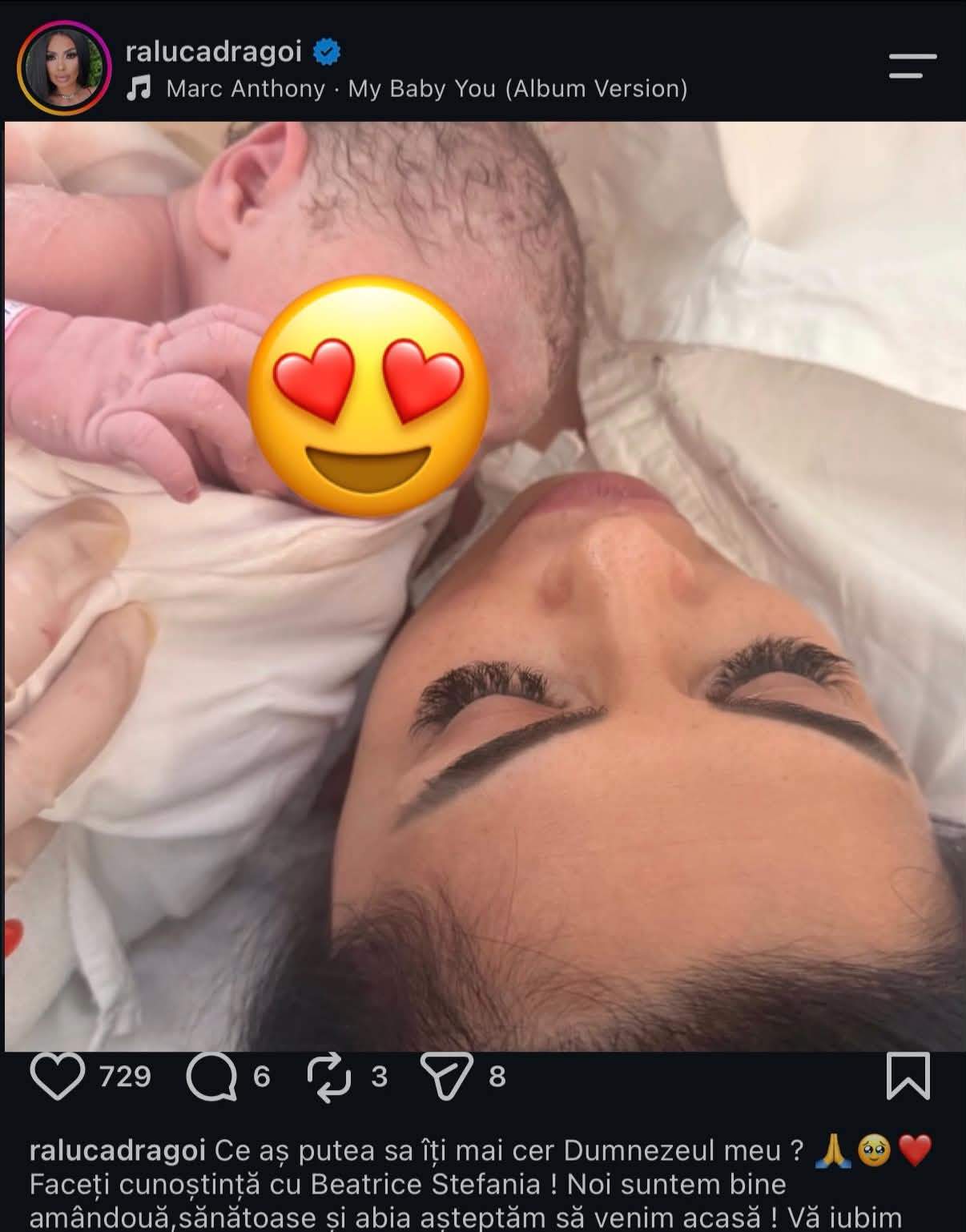 Raluca Drăgoi a născut! Primele imagini cu fetița! Artista i-a ales un nume special: „Ce aș putea să îți mai cer, Dumnezeul meu?”